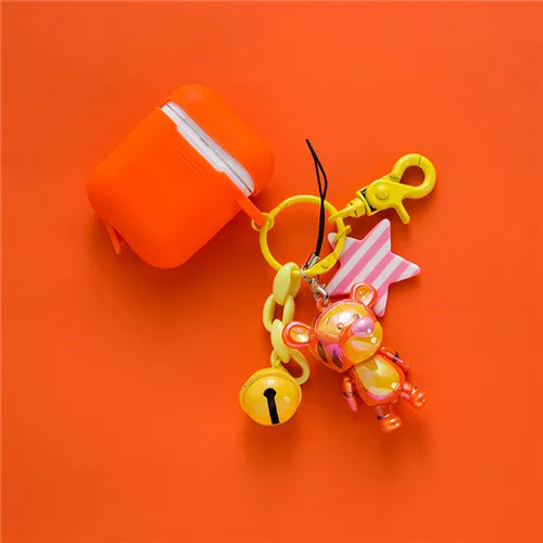 Мультяшная фигурка брелок силиконовый чехол для наушников для Apple аксессуары для airpods чехол - Цвет: 4