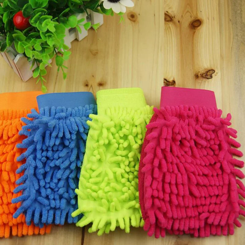 

1PC Elastic cuffs Chenille Coral Velvet Car Wash Dust Removal Glove Car Wash Tools Car Cleaning Supplies Cloth Towel Glove L22