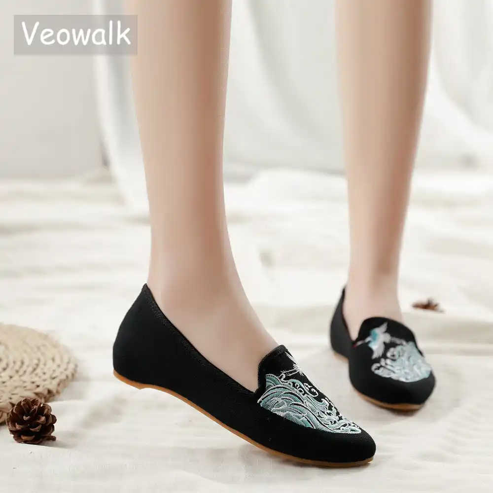 canvas flats slip ons
