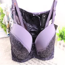 2017 New Bra Large Size Sexy Print Bra Set Fashion Bow Decorative 3 4 Cup Adjusted