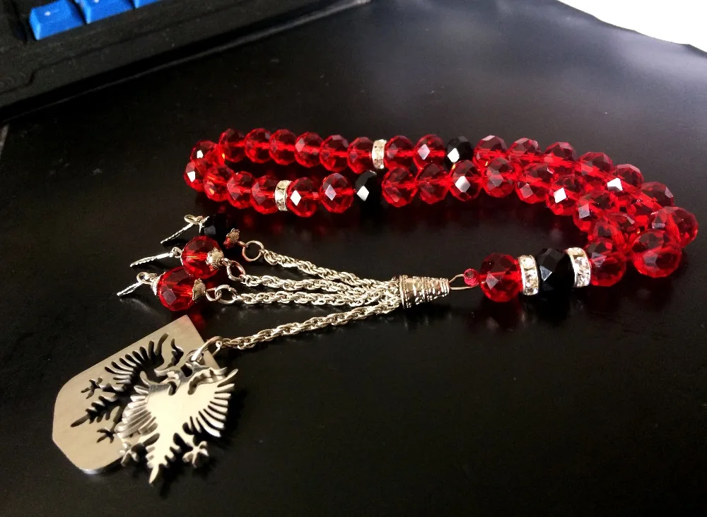 

Albania flag t shirt ring car sticker hanging phone case tasbih jewelry necklace patch pin Kosovo flag prayer beads Rosary