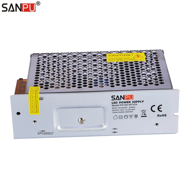 LED transformer 24V/DC, 0-150W, Mesh