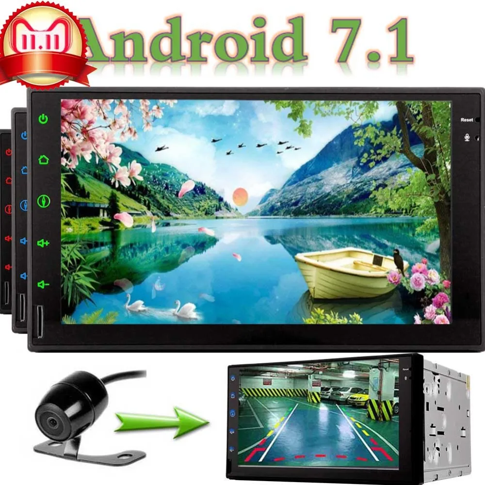 

Double 2 Din Android 7.1 Headunit In Dash Car Stereo Radio Octa Core GPS Navigation Support 1080P Video Bluetooth Mirror link