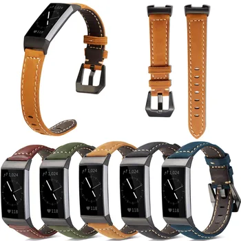 

Replacement Watchband for Fitbit Charge 3 Bands Leather Straps Band Interchangeable Smart Fitness Watch Band for Charge 3 SE