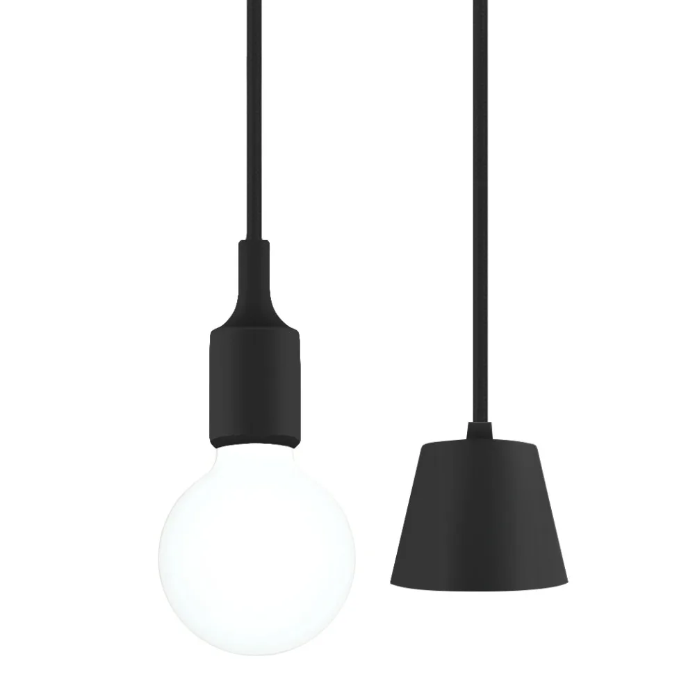 Black LED Ceiling Hanging Pendant Light Fixture with G95 ...