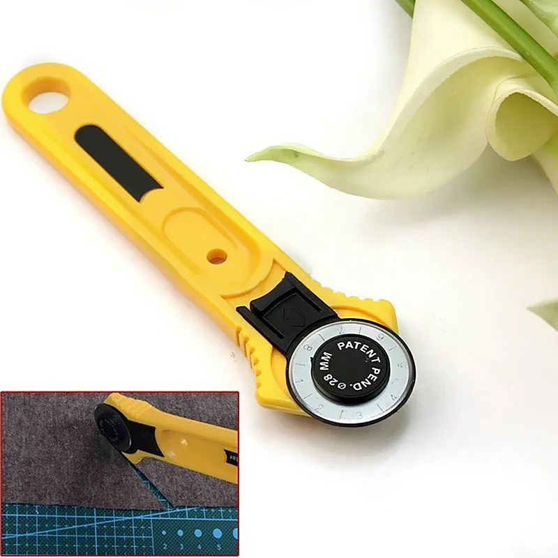 

28mm Circular Cut Yellow Rotary Cutter Blade Patchwork Fabric Leather Craft Sewing Tools Hot Sale