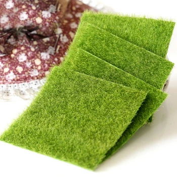 

Kids 2pcs DIY Plastic Simulation Mini Bryophyte Grass Lawn Moss Decor Model Micro Landscape Scenery Building Accessories Toy