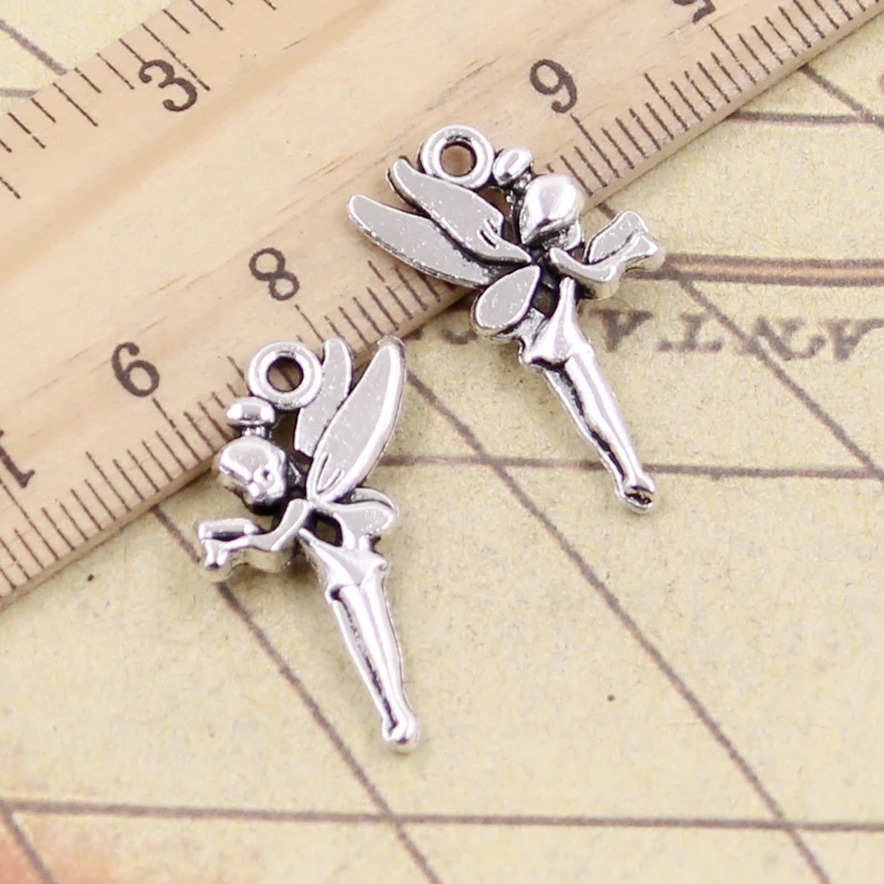 

20pcs Charms Angel Fairy 25x15mm Tibetan Bronze Silver Color Pendants Antique Jewelry Making DIY Handmade Craft