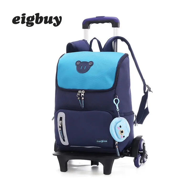 

Grade 2-6 Kids Trolley School Bag Luggage Boys Girls Backpack Latest Removable Children Backpacks School Bags 2/6 Wheels Stairs
