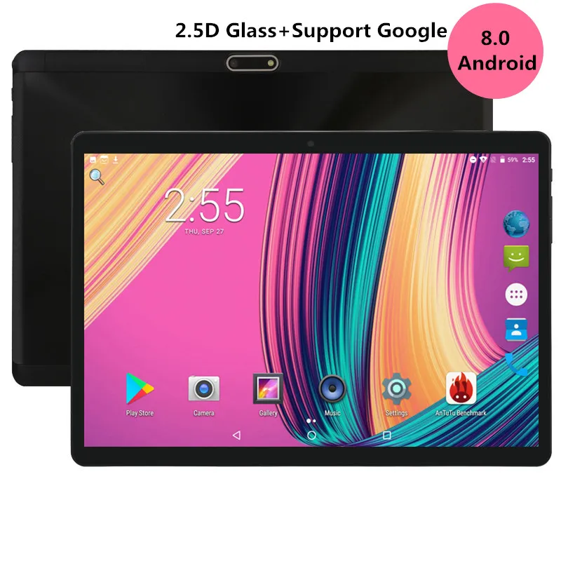 2019 Новое поступление Google Android OS 7,0 10 дюймов tablet PC 6000 mAh Octa Core 4 GB Оперативная память 64 Гб Встроенная память 1280*800 ips 2.5D Стекло Детские планшеты