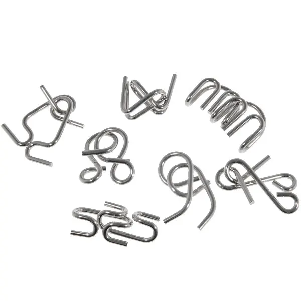 

Montessori Materials 7pcs/set Metal Wire Puzzle IQ Mind Brain Teaser Puzzles Game For Adults And Kids Eeducational Toy
