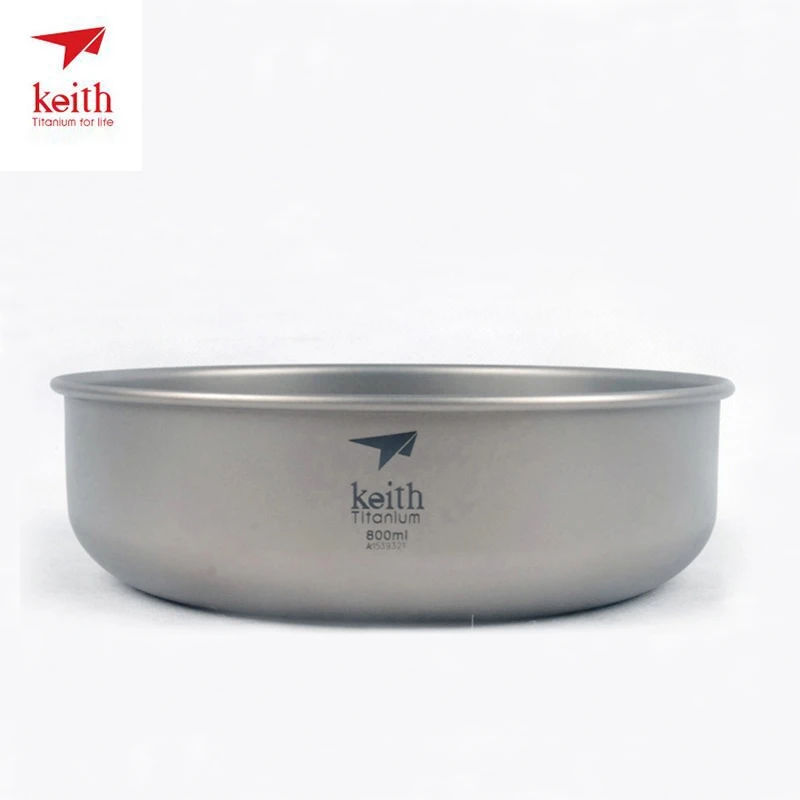 

Keith Camping Pure Titanium Bowls 800ml Bowls Cookware Camping Hiking Travel Tableware Cutlery Ti5337 Dropshipping