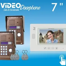 Zhudele " цвет видео-телефон двери, ПЗС-камера с удостоверение личности и пароль разблокировки, сенсорный экран можно подключить камеру видеонаблюдения, 2 в 1