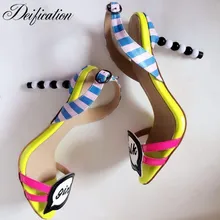 

Deification Factory Sweet High Heels Designer Shoes Women Luxury Mixed Color Ladies Sandals Gladiator Sandals Women Party Shoes