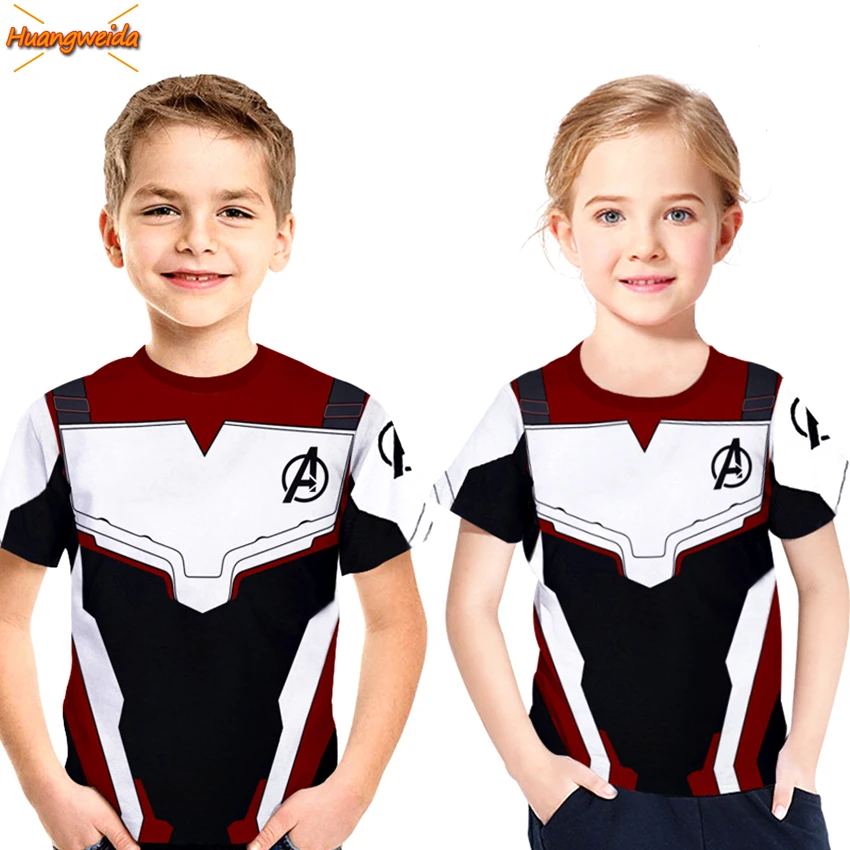 

Marvel Avengers Endgame Quantum War 3D Printed T shirts Compression Cosplay Costume Short Sleeve Tops For Children Girls Boys