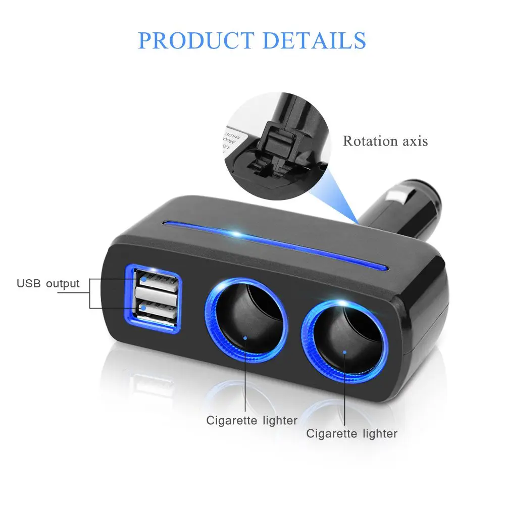 SHUNWEI 2 способа автомобильного прикуривателя DC 12 В 3.1A 80 Вт Dual USB Мощность разъем