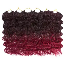 Bettylove 35strands/пакет вьющиеся Сенегальский крутить вязанная косами 18 дюймов синтетический Ombre крючком плетения волос