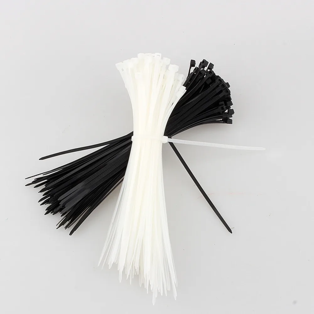 100 Pieces/Pack 350*2.8mm Locking Plastic Nylon Cable Ties Car Wire Ties Wrap Fasten Strap Fire