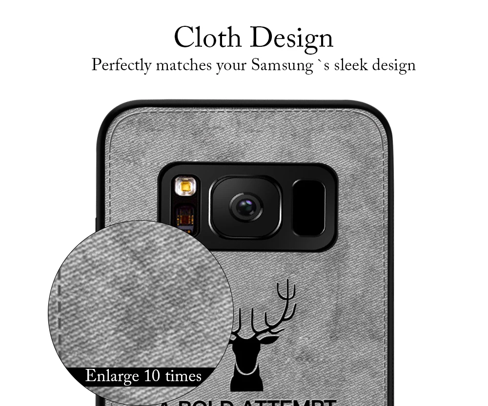 Ascromy For Samsung Galaxy S9 Plus Case Deer Design Cloth Canvas Cover Soft TPU Bumpe For Samsung S8 Note 9 8 Coque Accessories (2)