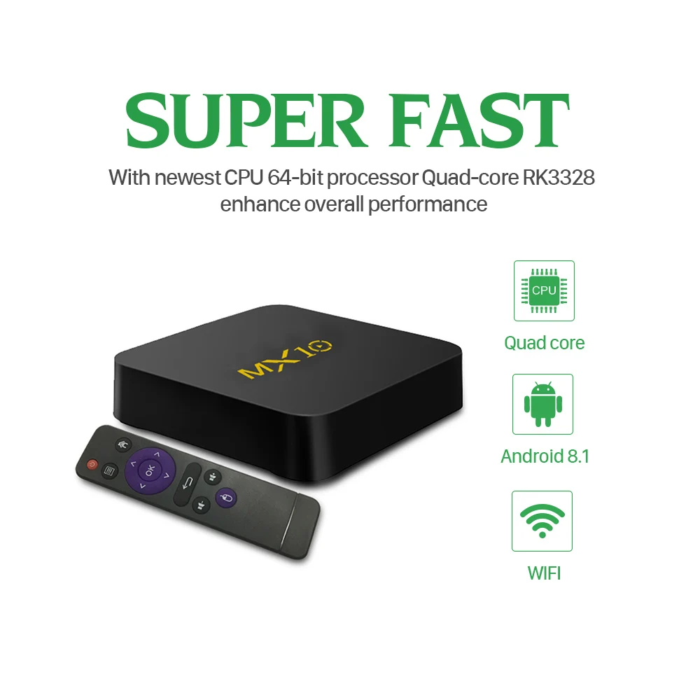 MX10 Andriod 8.1 Smart France IPTV Box 4GB 64GB RK3328 1 Year QHDTV Code IP TV Holland Italia French Belgium Arabic IPTV Box MX10 Andriod 8.1 Smart France IPTV Box 4GB 64GB RK3328 1 Year QHDTV Code IP TV Holland Italia French Belgium Arabic IPTV Box
