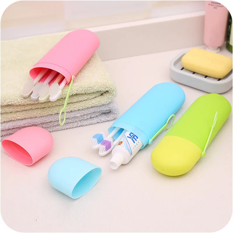

Candy Color Travel Portable Toothpaste Toothbrush Storage Box Toothbrush Waterproof Leakproof Toothbrush Box Toiletries