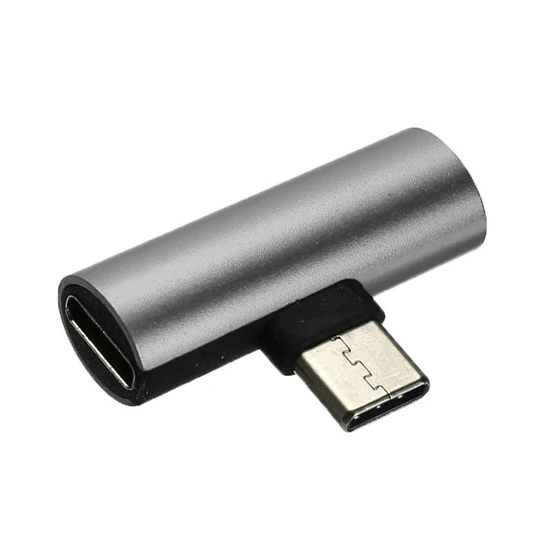 2 в 1 type C USB C наушники AUX кабель адаптер переходника разъема аудио зарядка двойной адаптер разветвитель AUX для huawei P20 - Цвет: Серебристый