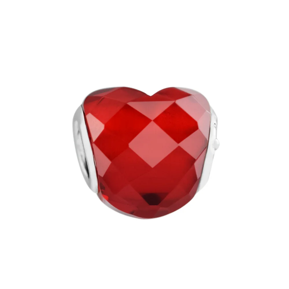 

Pandulaso Shape of Love Heart Orange Color Murano Glass Beads for Jewelry Making Fit Women DIY Charms Bracelets Summer Jewelry