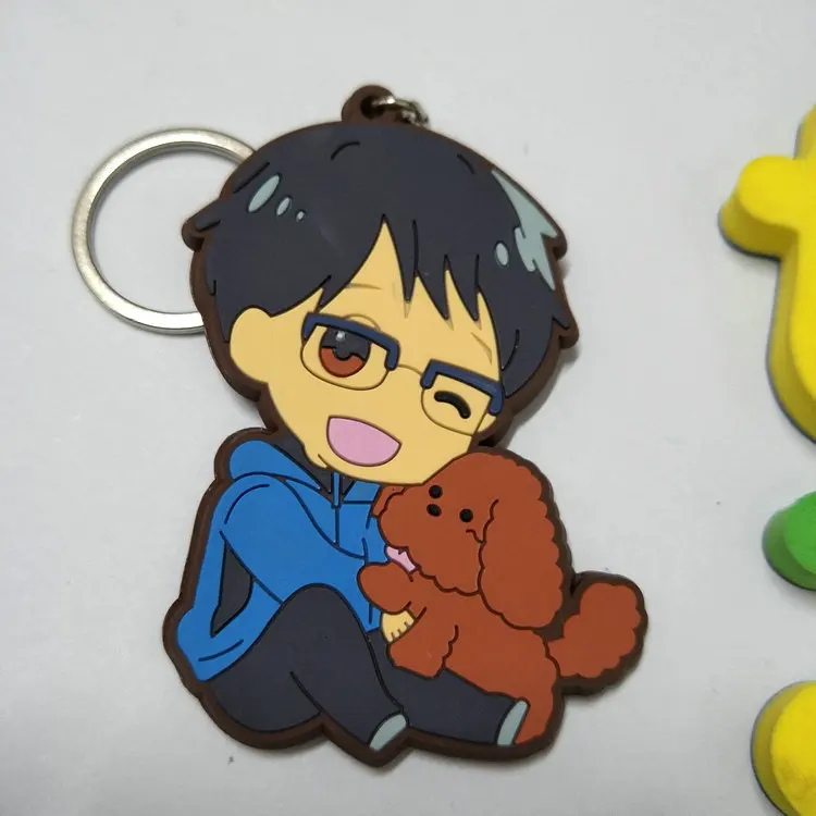 Брелок из ПВХ с мультяшным принтом yuri on ice Очаровательные Подвески аксессуары для