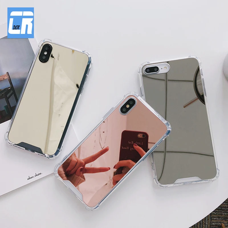 

Luxury Plating Mirror Phone Case for iPhone 11 Pro MAX Soft PC TPU Shockproof Cover for iPhone XS MAX XR 6s 7 8 Plus Case Cover