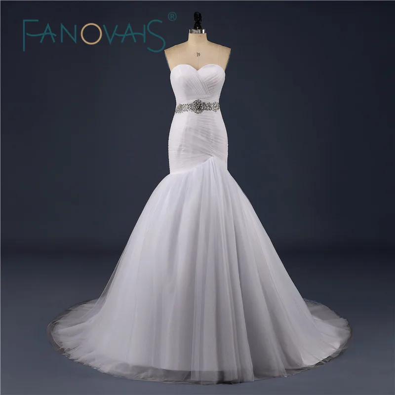 Fresh Style 2017 Tulle font b Wedding b font Dresses Off the shoulder Mermaid font b