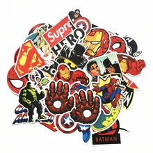 50Pcs Lot Marvel Anime Classic Stickers Toy For Laptop Skateboard Luggage Decal Waterproof Funny Spiderman Stickers