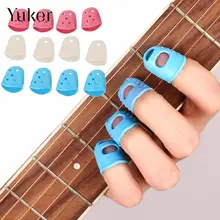 

Yuker 4Pcs Fingertip Protector Fingerstall Silicone Guitar String Finger Guard Hand Against the Press Sore Finger Ballad Guitar