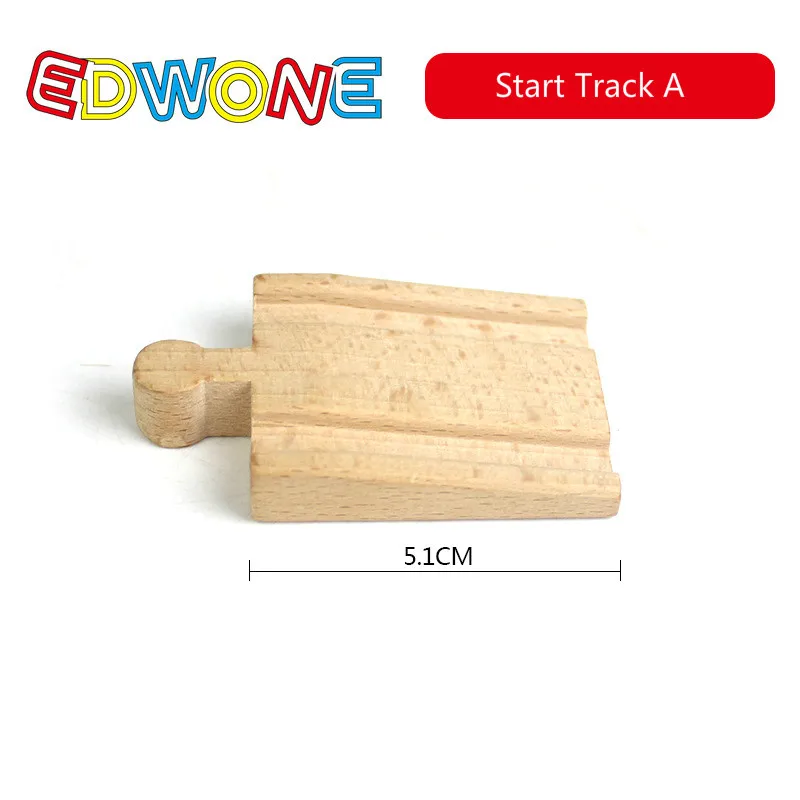 EDWONE-деревянная железная дорога все виды деревянных дорожек Слот Часть бука деревянная железная дорога железнодорожные пути игрушки аксессуары подходят для Thomas Biro - Цвет: Start Track A