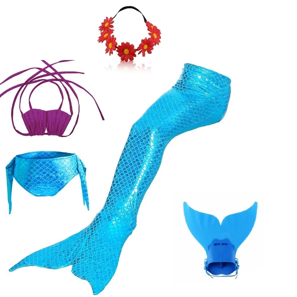 Детские вечерние купальные костюмы, купальный костюм, хвост маленькой русалки, хвосты для плавания, monofin, детский купальник для девочек - Цвет: JP11BU