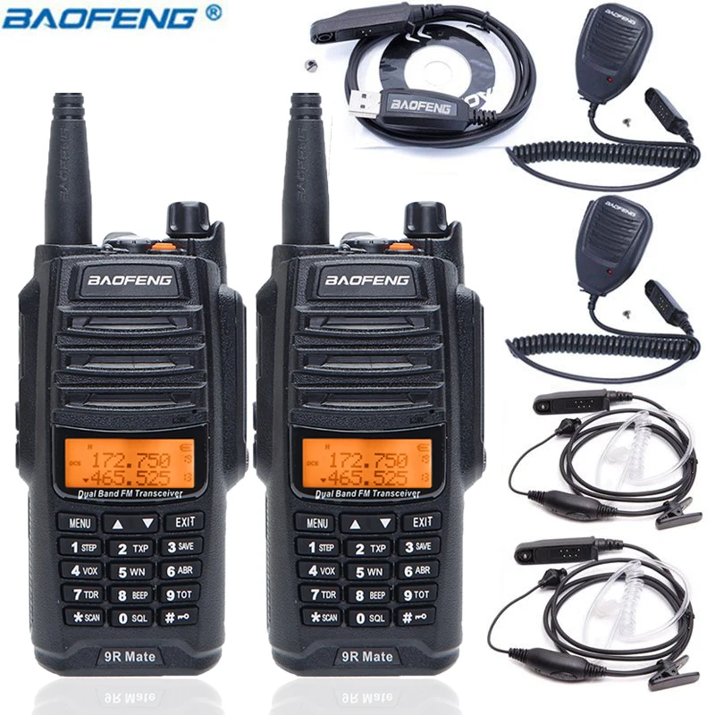

2PCS Baofeng UV-9R Mate IP67 Waterproof 10W Powerful 4500mAh Walkie Talkie Dual Band Handheld 10KM Range Ham CB Radio UV-9R