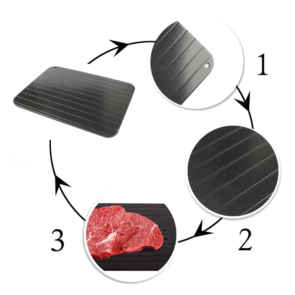 Defrost Tray Thaw Frozen Food Meat Fish In Minutes Home defrosting tray No Electricity Chemicals Microwave