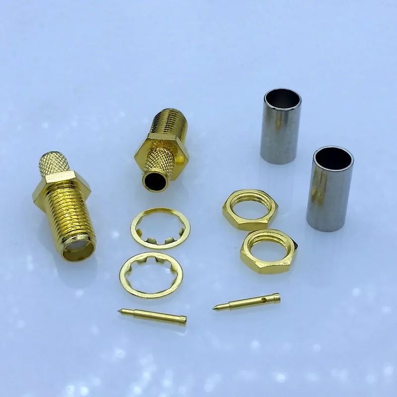 RP-SMA мужской разъем с гайками и шайбами для RG58 LMR195 RG-400 50-3 кабель RF SMA 10 шт./лот |