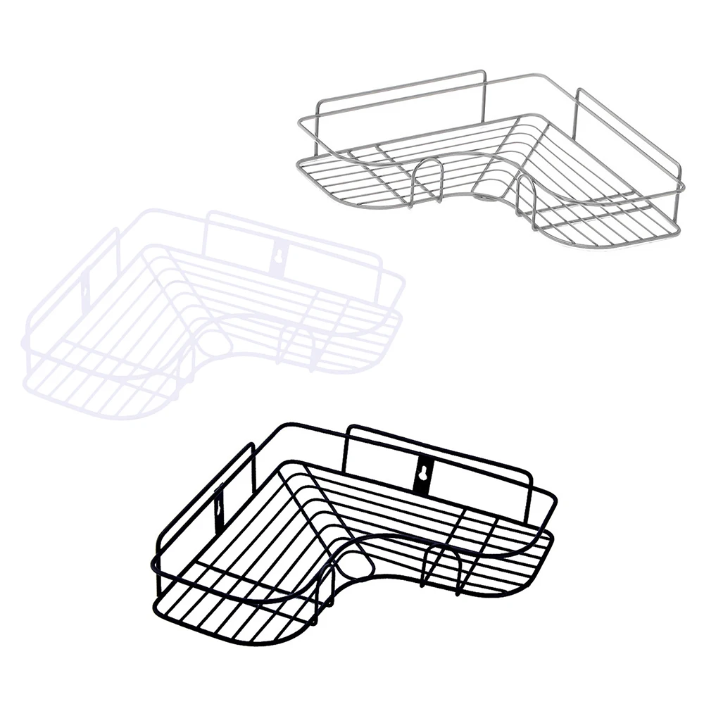 Новая Угловая рамка для ванной комнаты, приспособление для ванной комнаты, кованая железная стойка для хранения без крючок на липучке, настенная полка для штатива