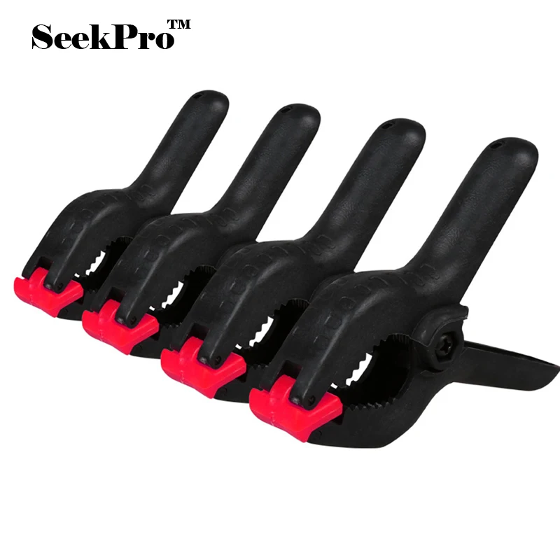 

SeekPro 6PCS 4" Inch Black Plastic Nylon Spring Background Clamps Set for Photo Backdrop DIY Woodworking Tools Top Fine Quality