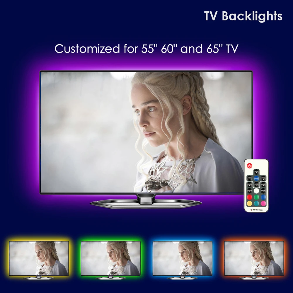 Autai LED Backlight Accent Night Light Bias Lighting for HDTV USB LED Strip Normal Bright White Backlight Kit for Flat Screen TV LCD Desktop PC