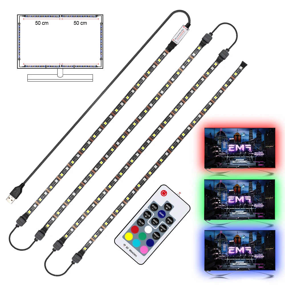 

USB LED Strip RGB+White with RF Remote Controller IP20/IP65 Flexible Strip Light 5050 RGBW RGBWW TV Background Lightgting