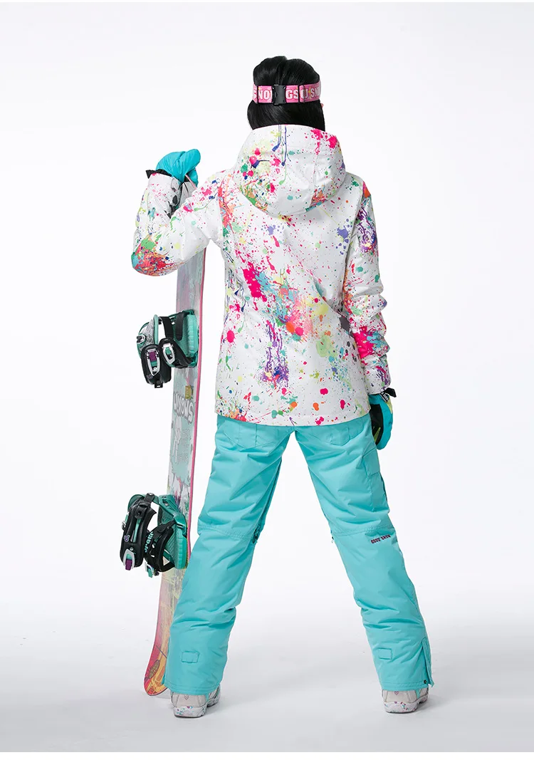 GSOU Снежный женский лыжный костюм ветрозащитная Водонепроницаемая хлопковая одежда дышащая одноплатная Теплая Лыжная куртка для женщин