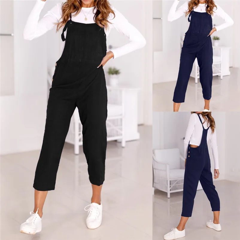 Fashion summer jumpsuit woman 2018Spaghetti Strap Wide Legs Bodycon Jumpsuit Trousers Clubwear Romper pantaloni siamesi Y26#N (6)