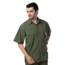 Мужская быстросохнущая рубашка уличная походная рубашка тактическая рубашка с коротким рукавом Мужские Военные рубашки в охотничьем стиле
