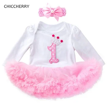 

1 Year Girl Baby Birthday Dress Headband Toddler Birthday Outfits Vestido De Festa Infantil Vestiti Bambina Anniversaire Fille
