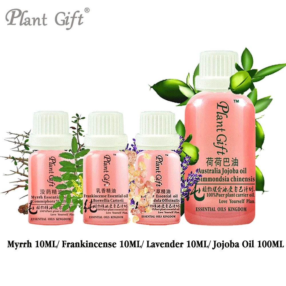 

Anti-wrinkle 100% Pure Plant Essential Oil Myrrh / Frankincense / Lavender / Jojoba Oil Skin Care Calm Nerves