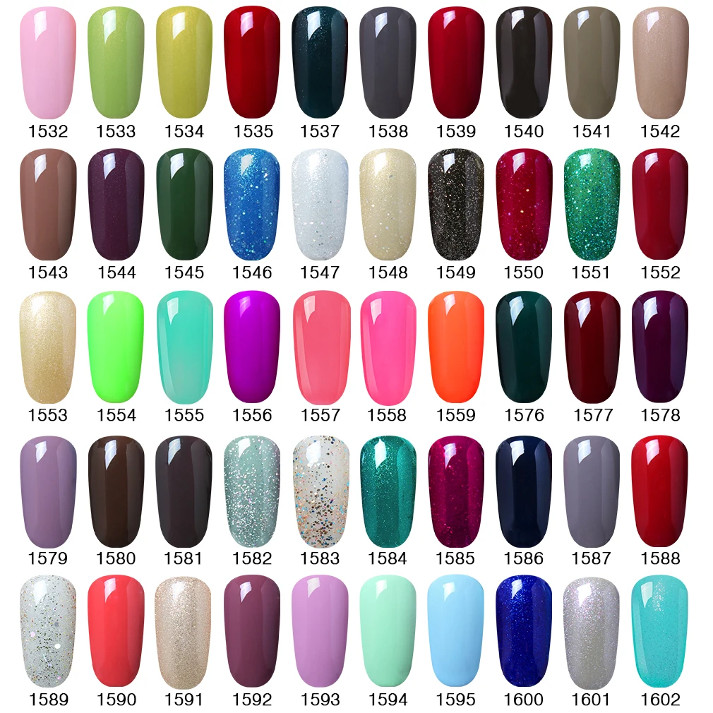 HNM 241 Colors 15ml Pure Glitter UV Gel Nail Polish Soak Off Primer LED Lamp GelLak Hybrid Varnish For Nails Art Enamel Lacquer