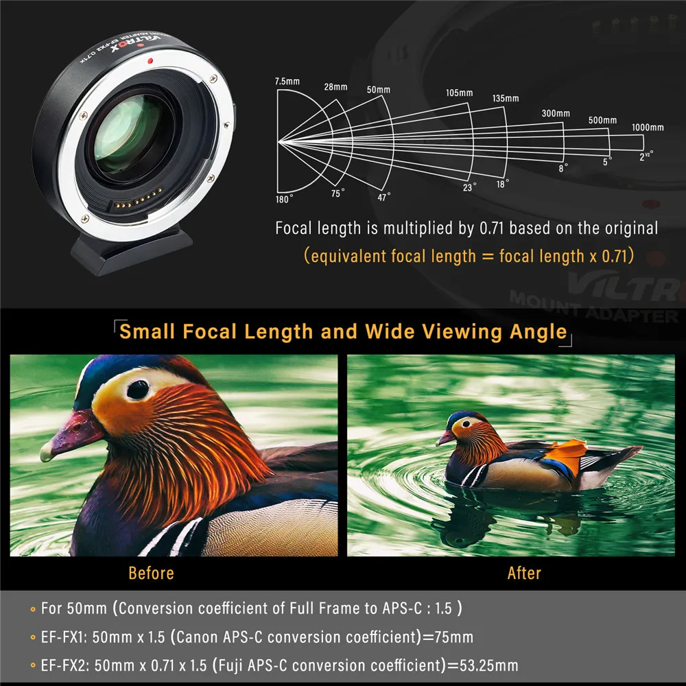 0.71x EF-FX фокусный редуктор усилитель автофокуса адаптер объектива для Canon EF объектив для fuji XE3/Xh1/XM1/XA2/XT1 xt2 xt100 xt20 камера