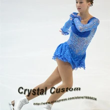Синий Лидер продаж Фигурное катание Платья для женщин взрослой моды Новые Марка лед фигурное катание Платья для женщин конкурс для Для женщин dr3477