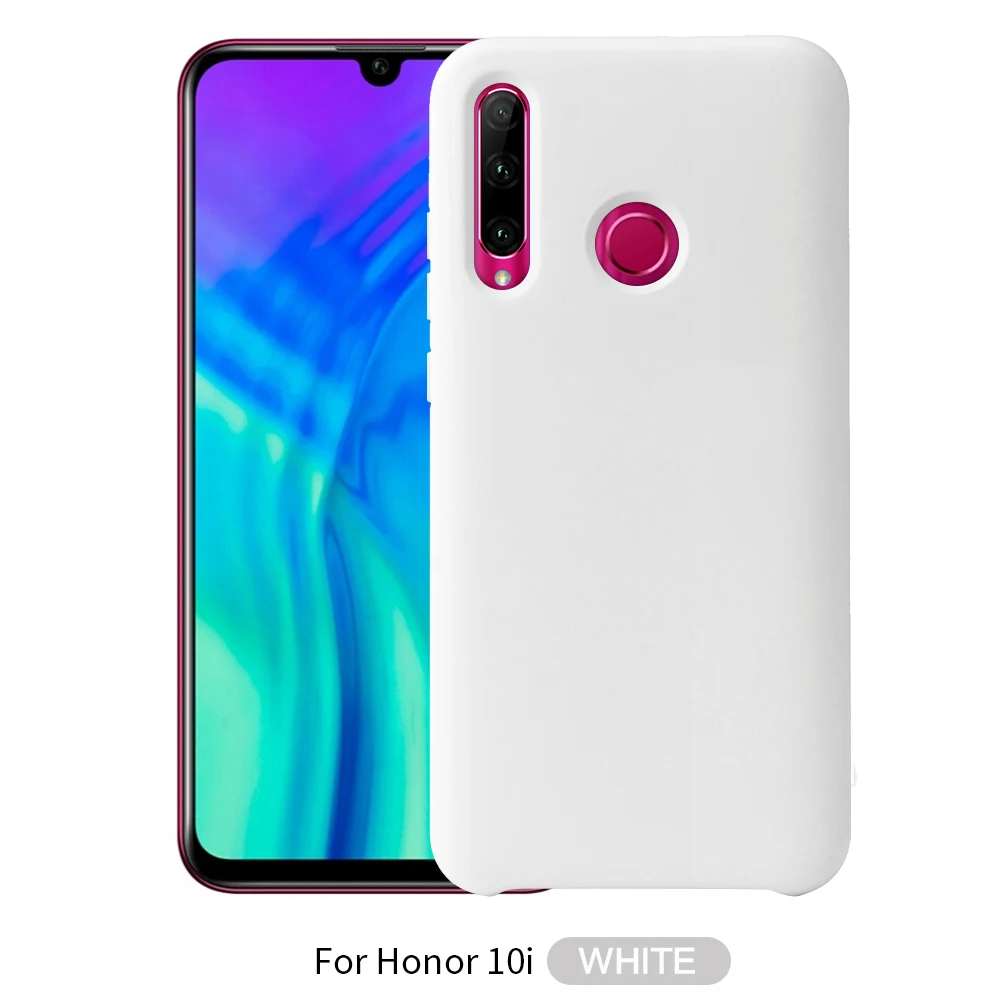 Etui huawei P Smart чехол для телефона на Funda huawei Honor 10i чехол Официальный жидкий силиконовый мягкий чехол Honor 10i чехол - Цвет: Белый